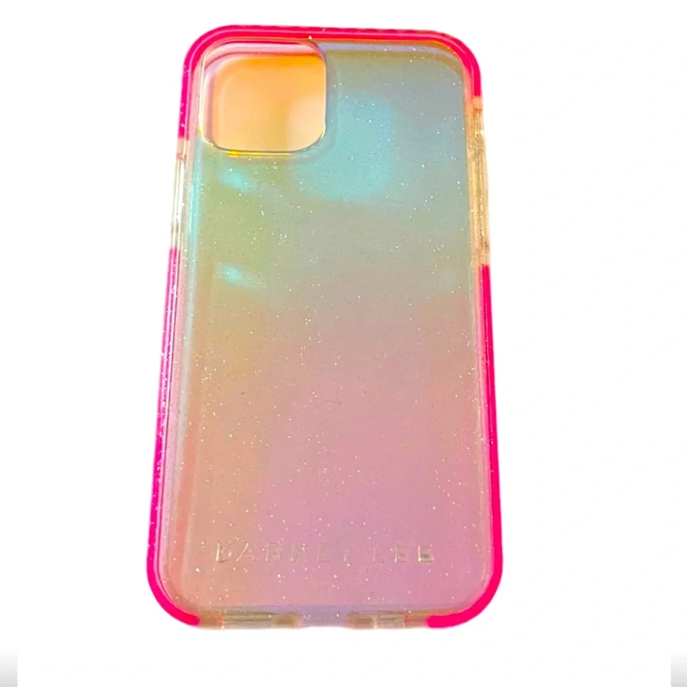 Barney Lee I-Phone 12 Case Clear Glitter Pink Barbiecore Feminine Girly